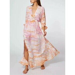 Young Fabulous Broke Meadow Maxi Dress in peach bamboo Size XS NWT